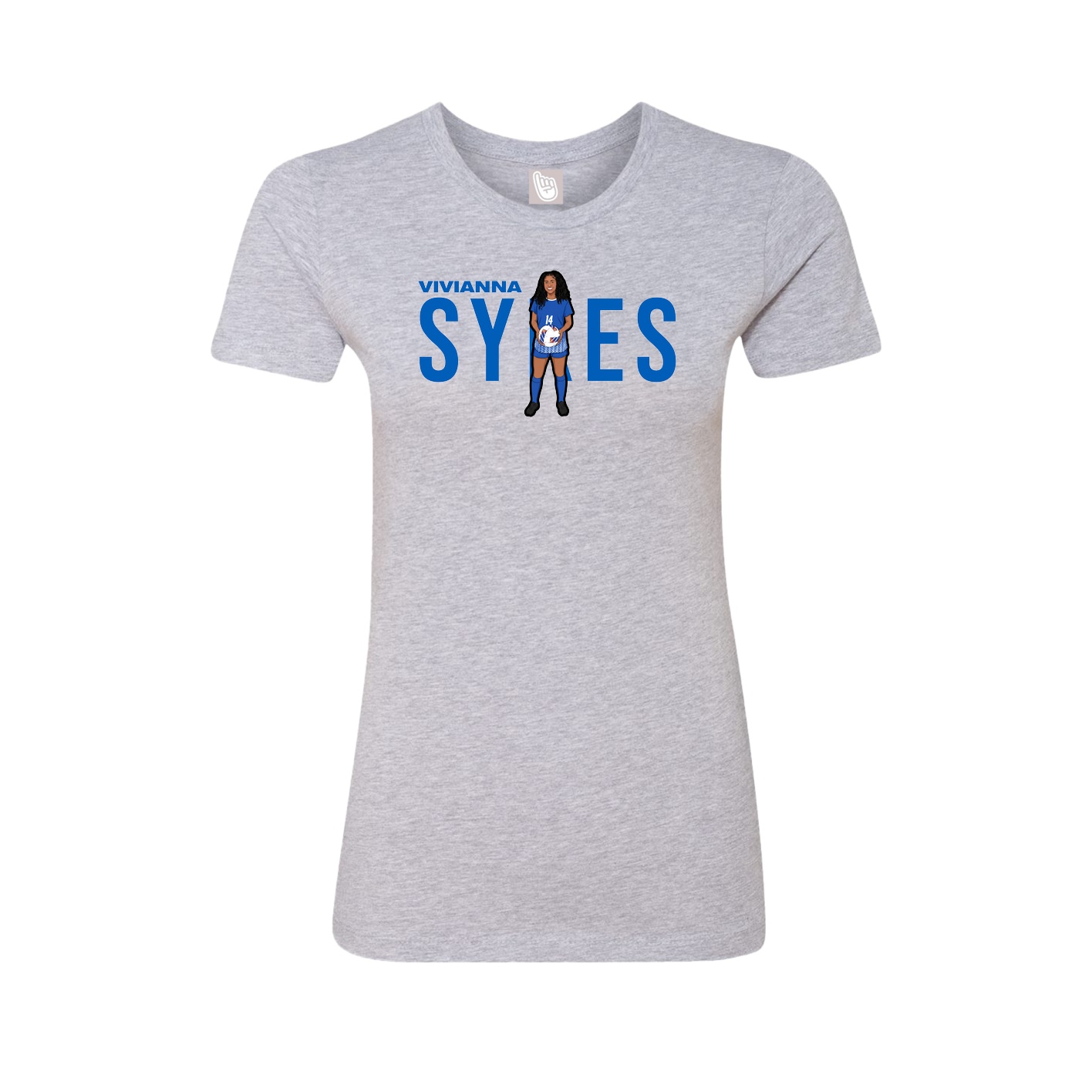Fitted Women's Tee — Player Name in Grey