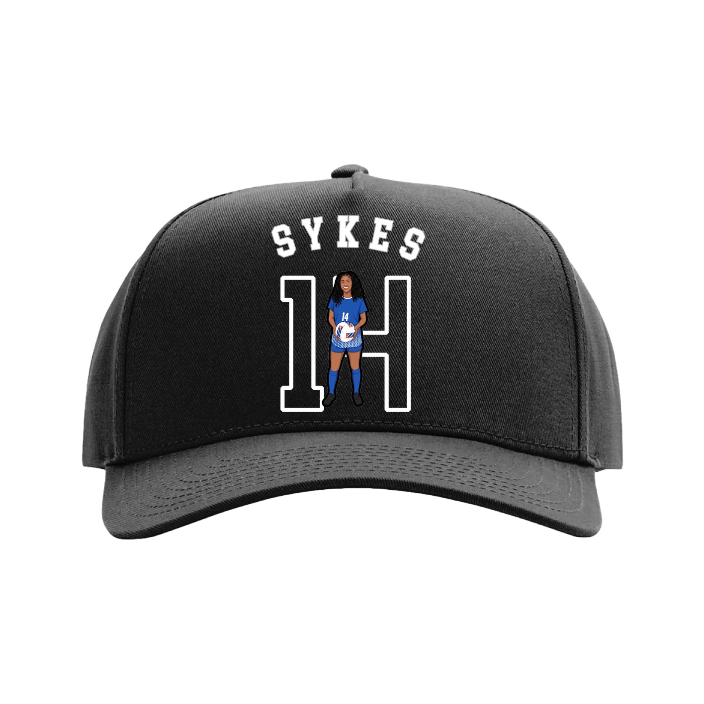 Full Fabric Five-Panel Champ Cap — Shirsey Arch in Black
