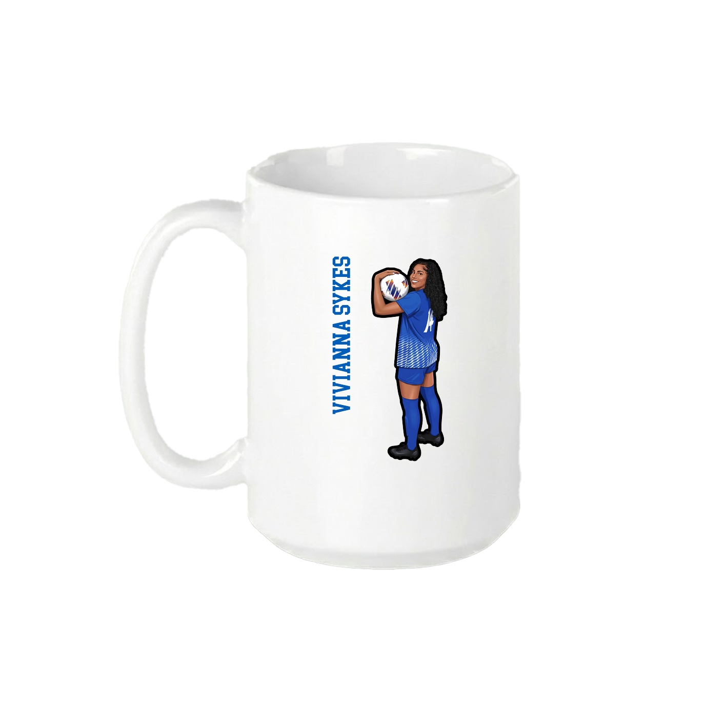15oz Coffee Mug — Name Vertical in White