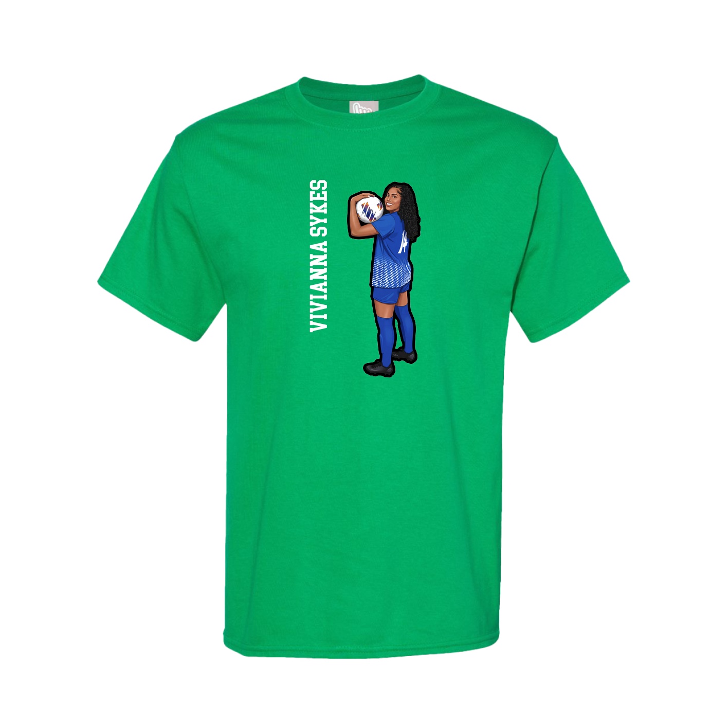 Tee — Name Vertical in Green