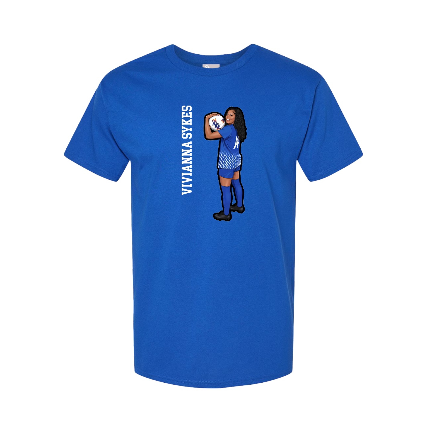 Youth Tee — Name Vertical in Royal
