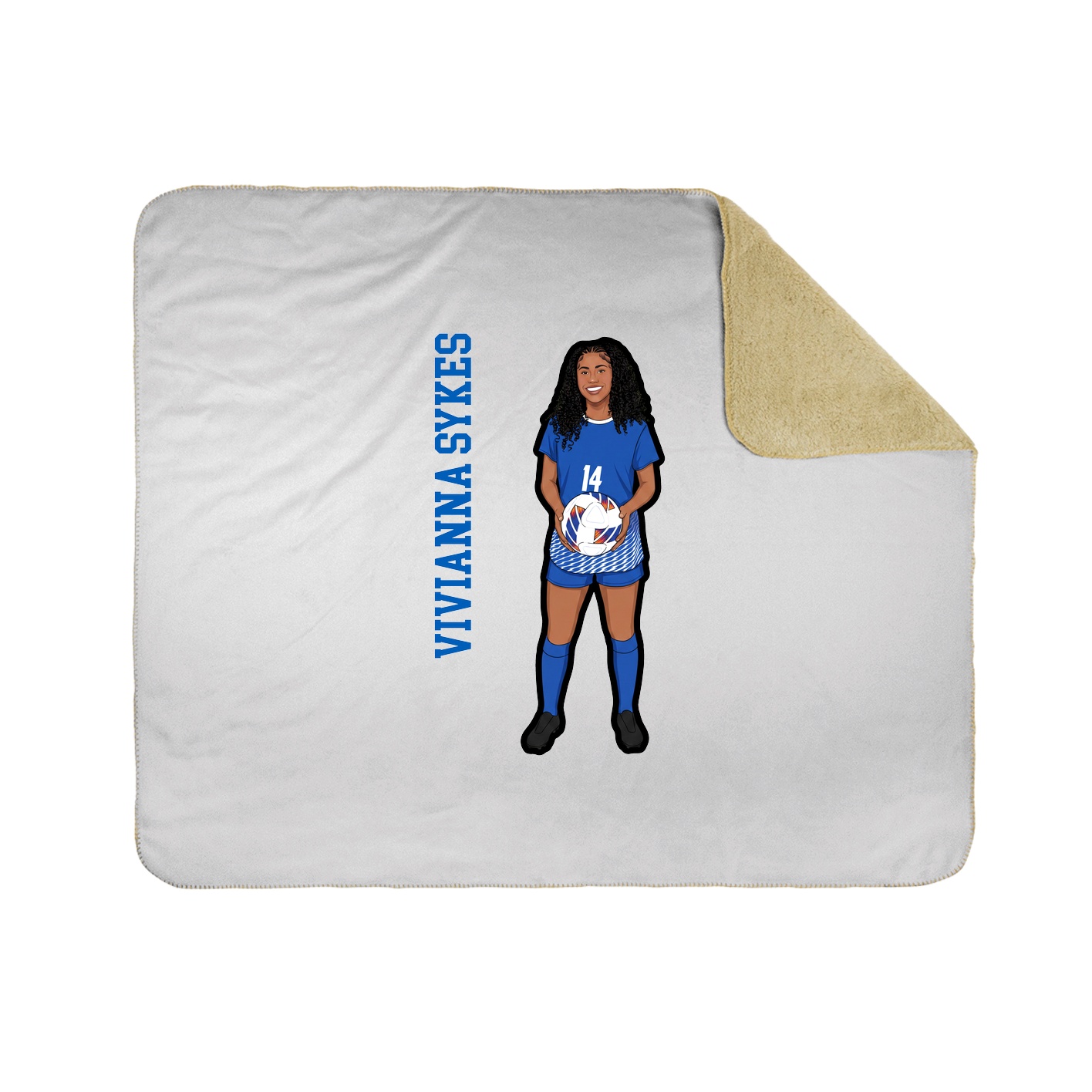 Throw Blanket — Name Vertical in White