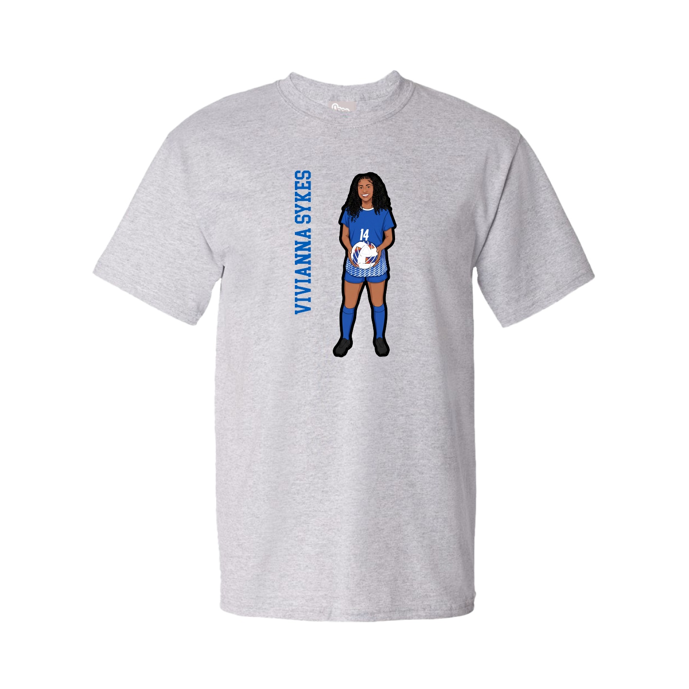 Youth Tee — Name Vertical in Grey