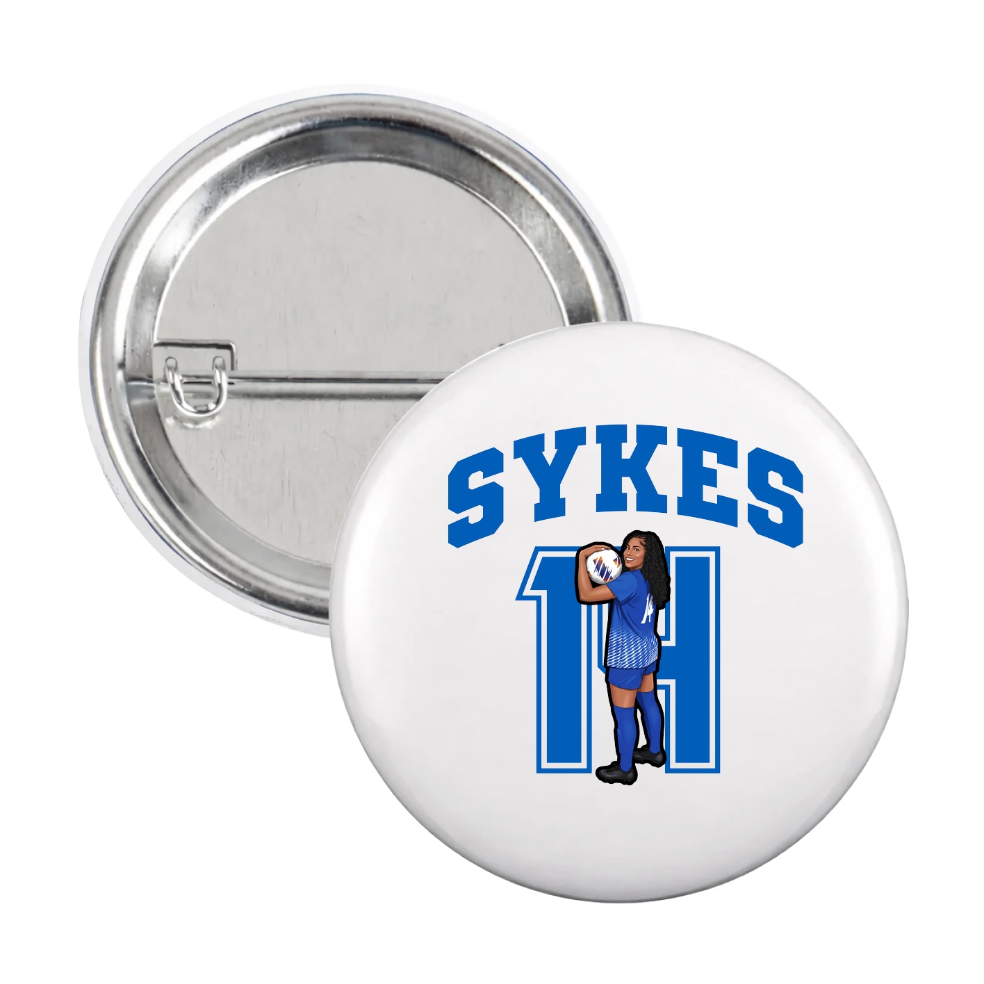 Game Day Button — Number in White