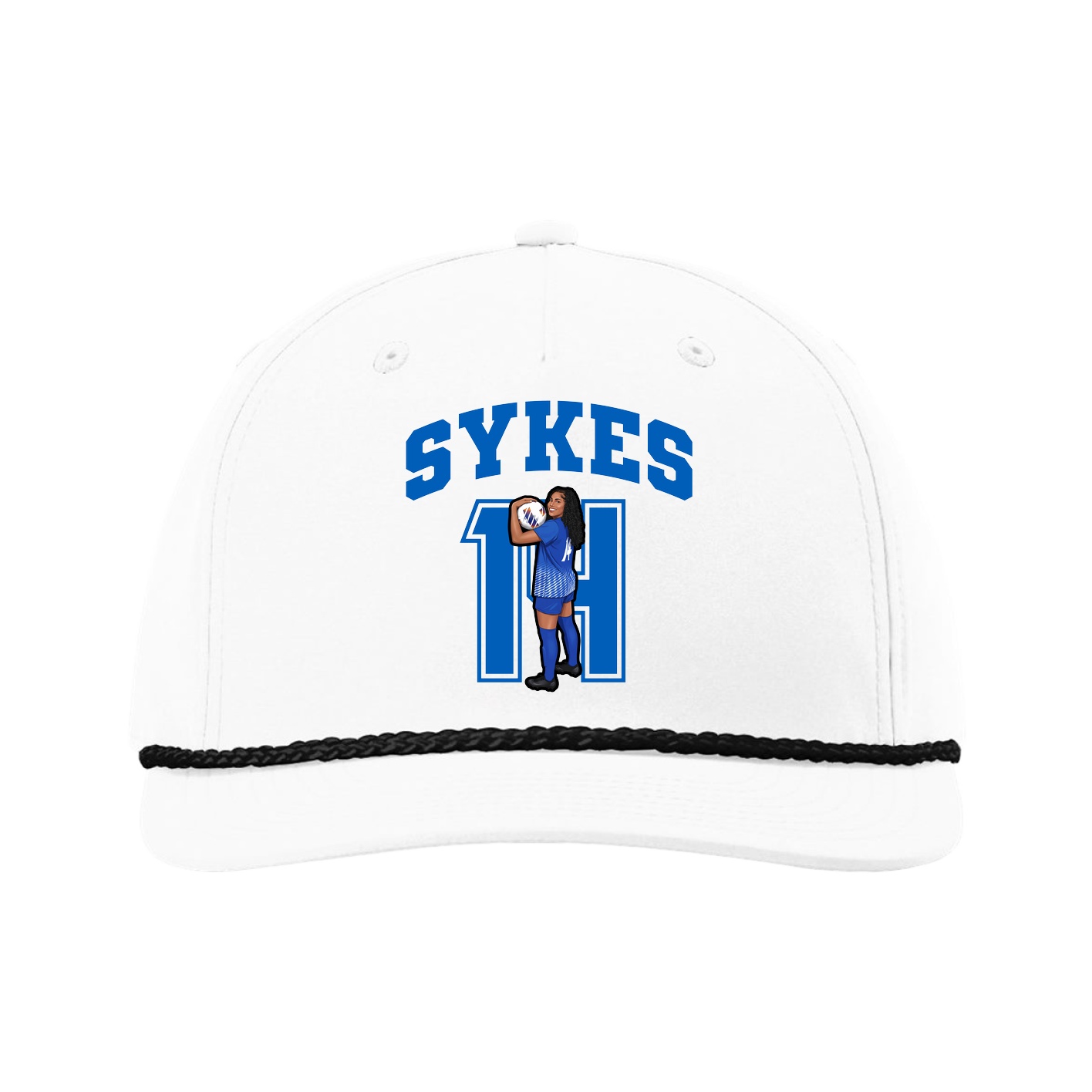 Five-Panel Classic Rope Cap — Number in White