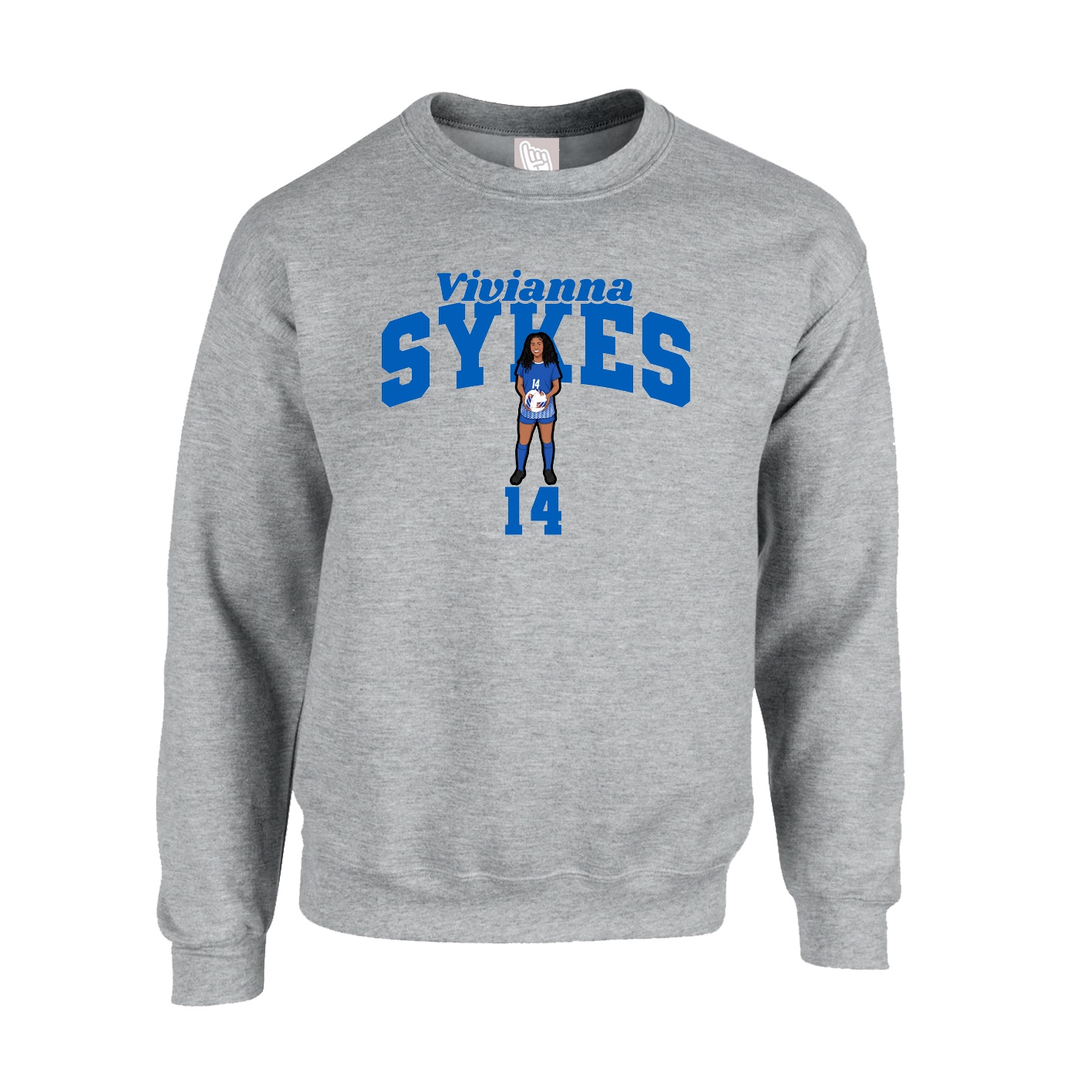Fleece Crew — Signature Arch in Grey