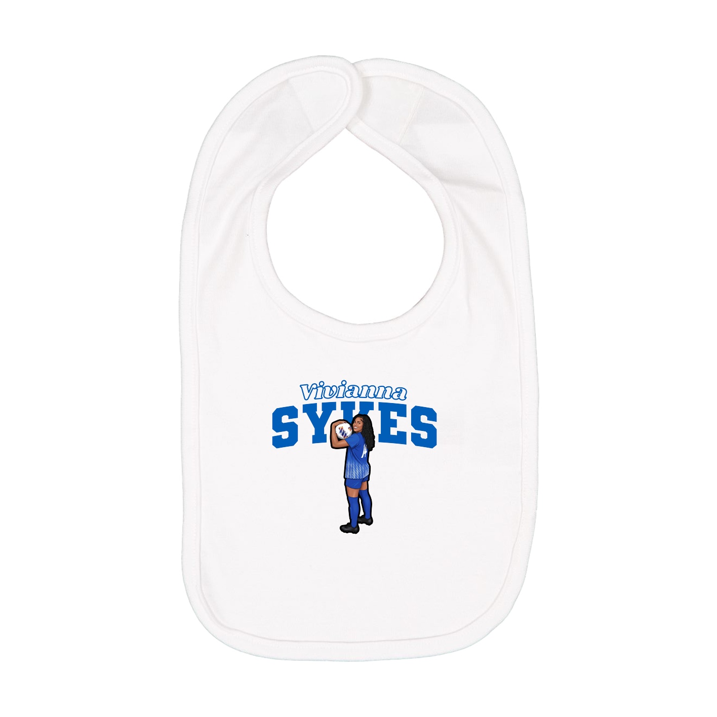 Infant Bib — Name Arch in White