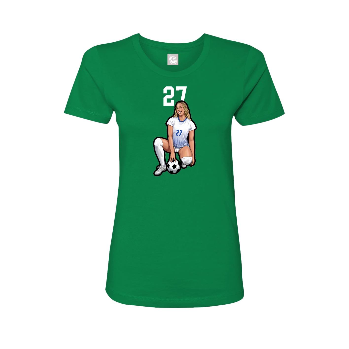 Fitted Women's Tee — Number Top in Green