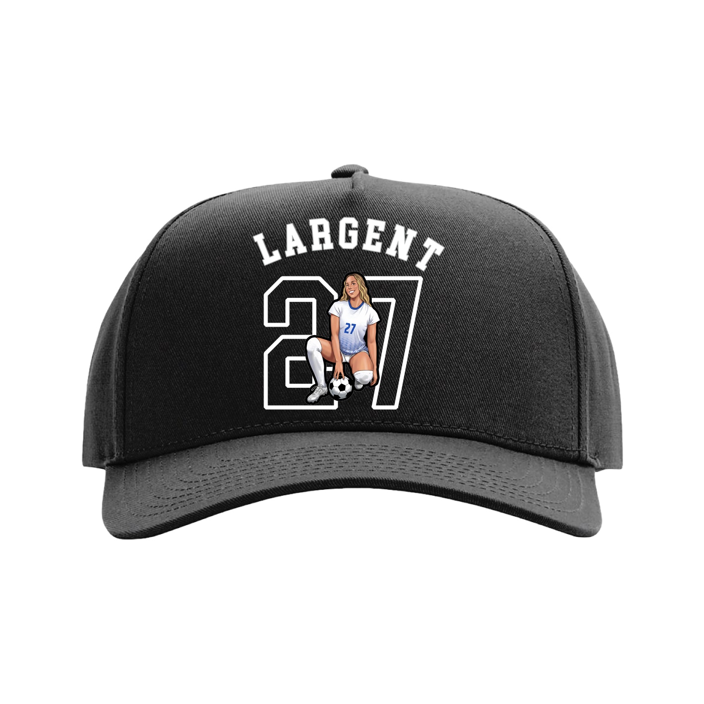 Full Fabric Five-Panel Champ Cap — Shirsey Arch in Black