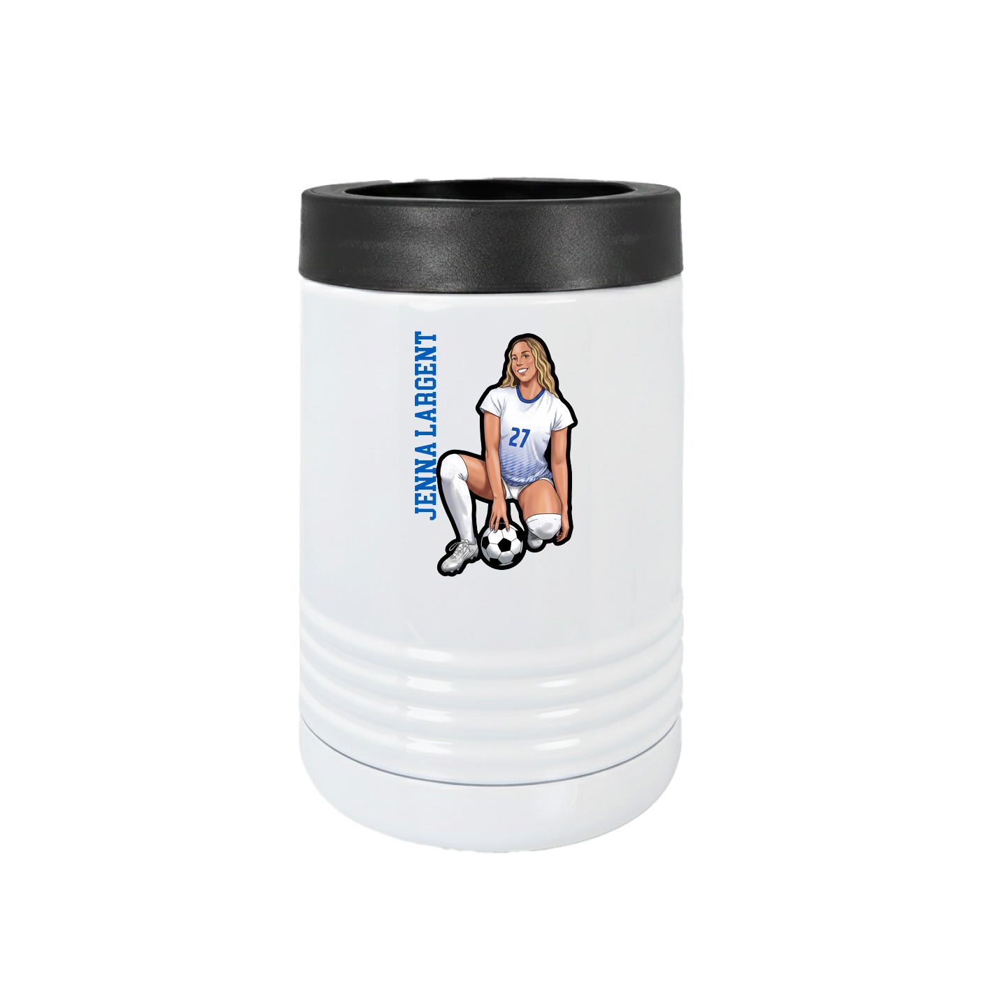 Beverage Holder — Name Vertical in White