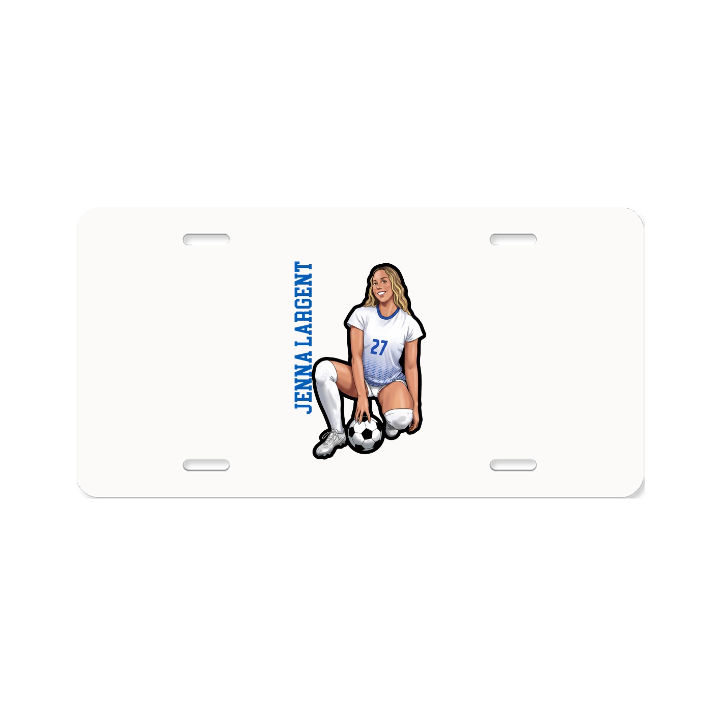 License Plate — Name Vertical in Classic