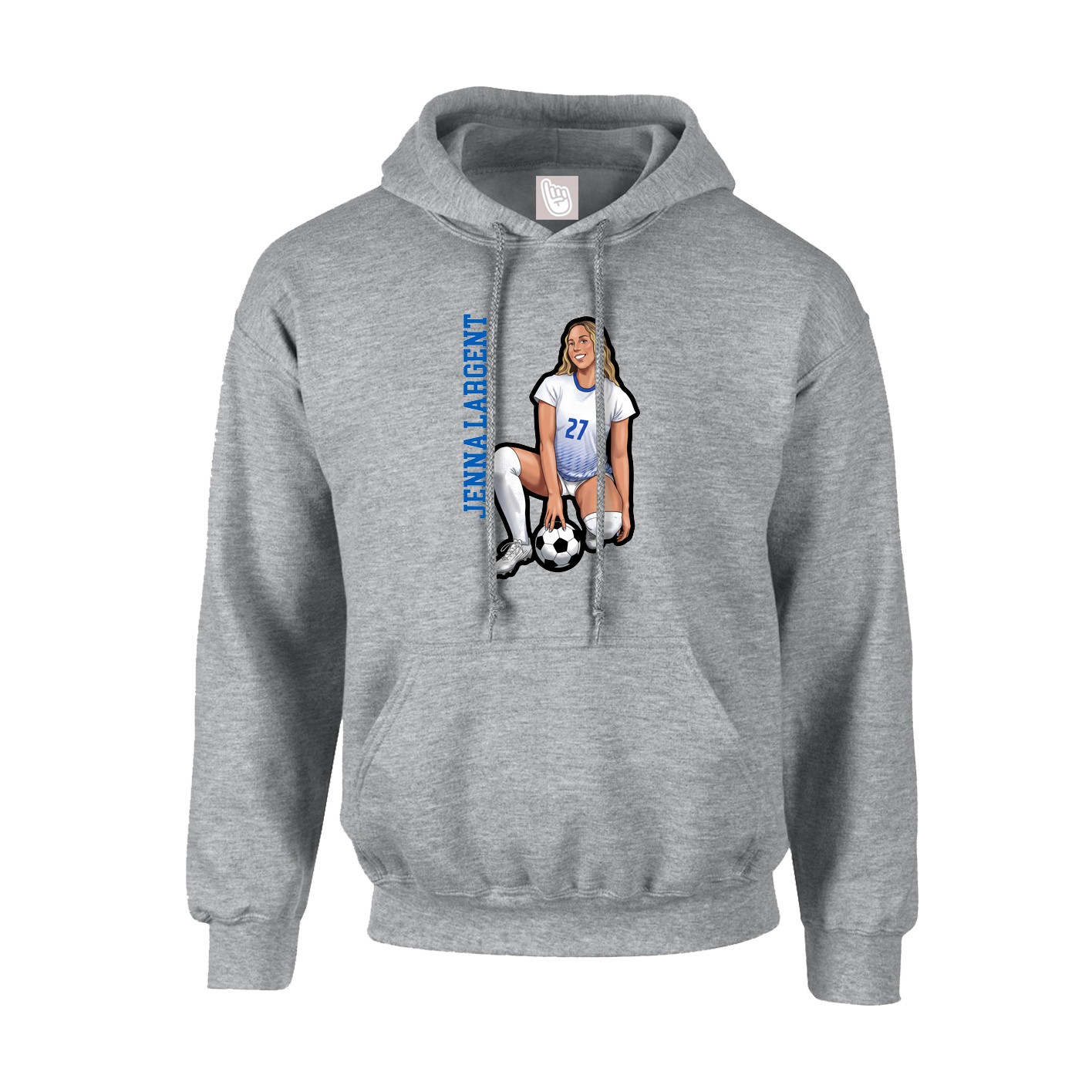 Hoodie — Name Vertical in Grey
