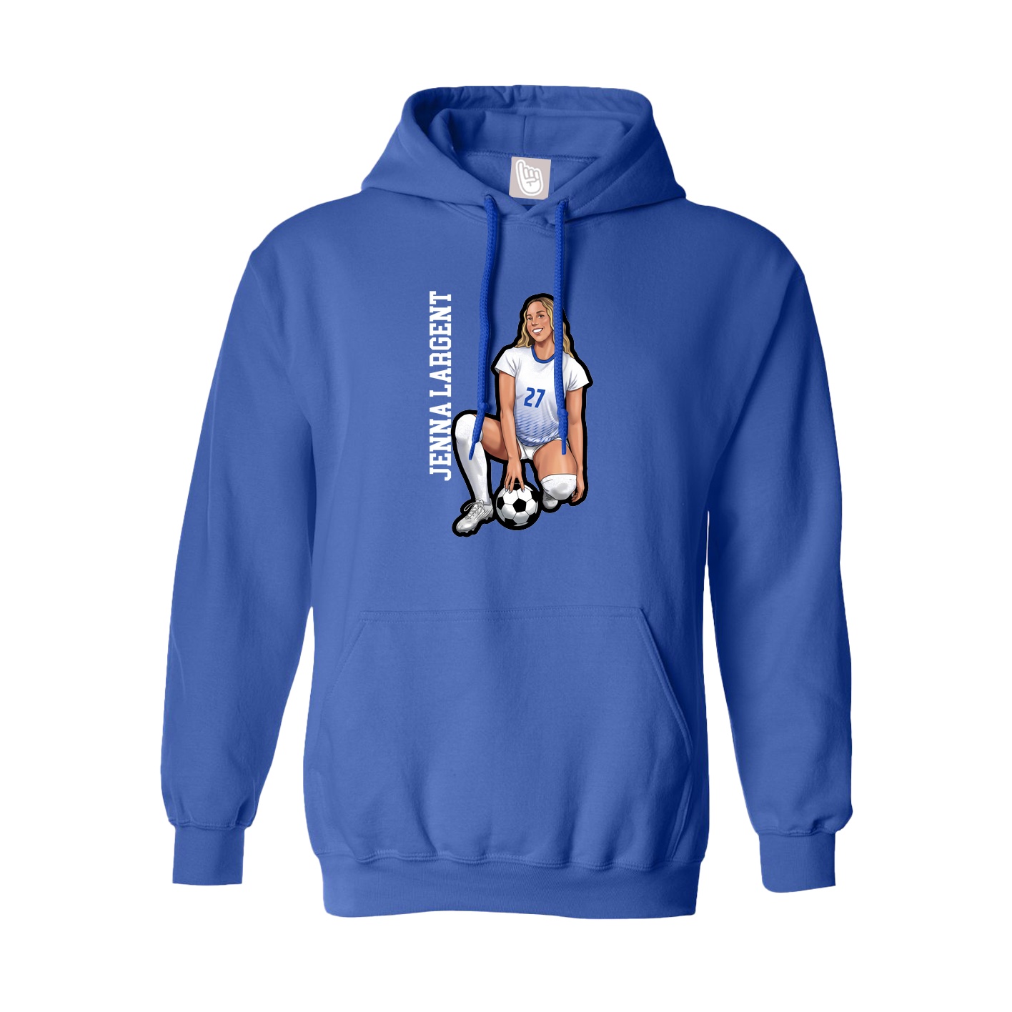 Youth Hoodie — Name Vertical in Royal