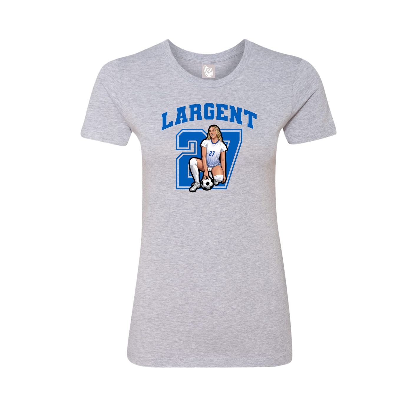 Fitted Women's Tee — Number in Grey