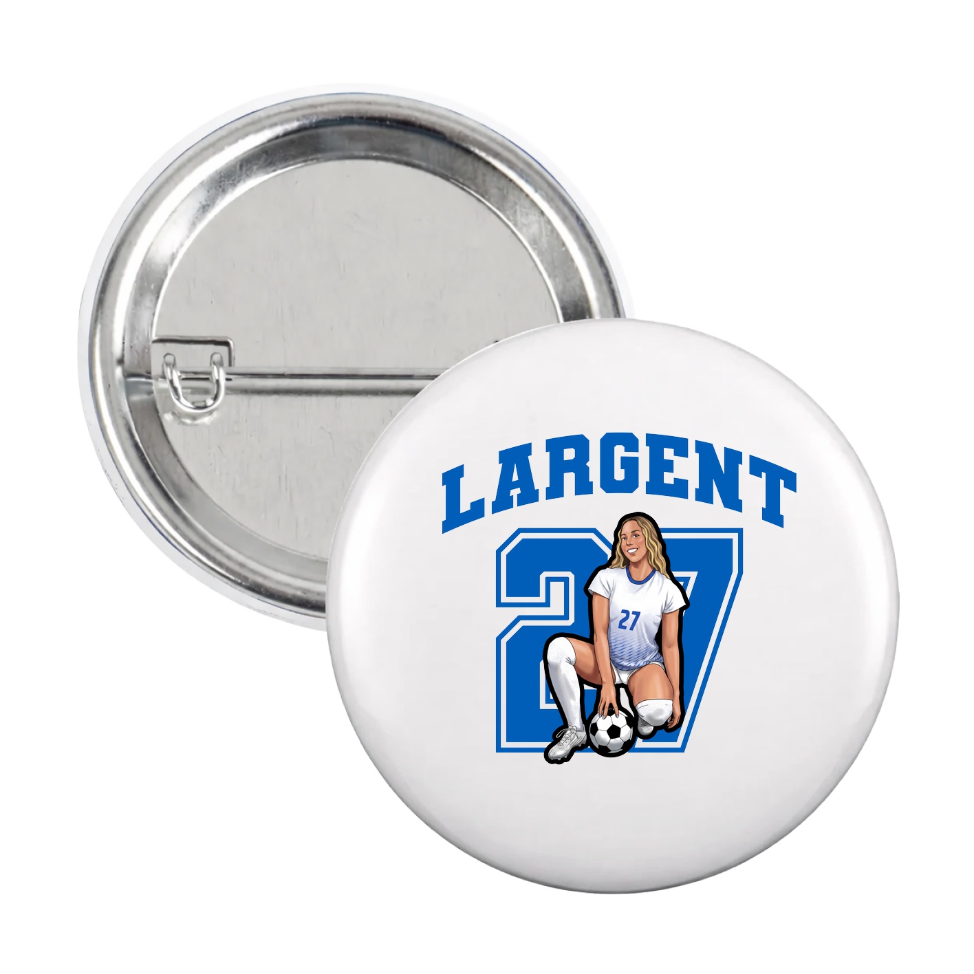 Game Day Button — Number in White