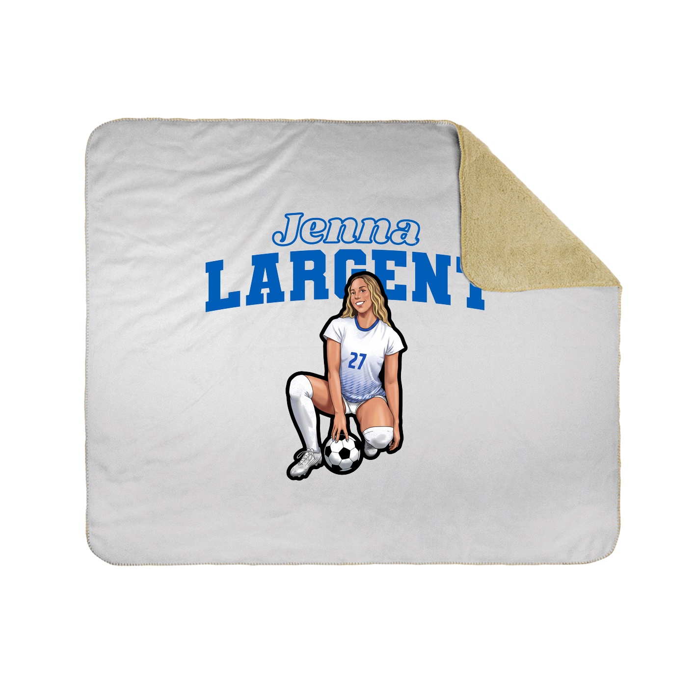 Throw Blanket — Name Arch in White