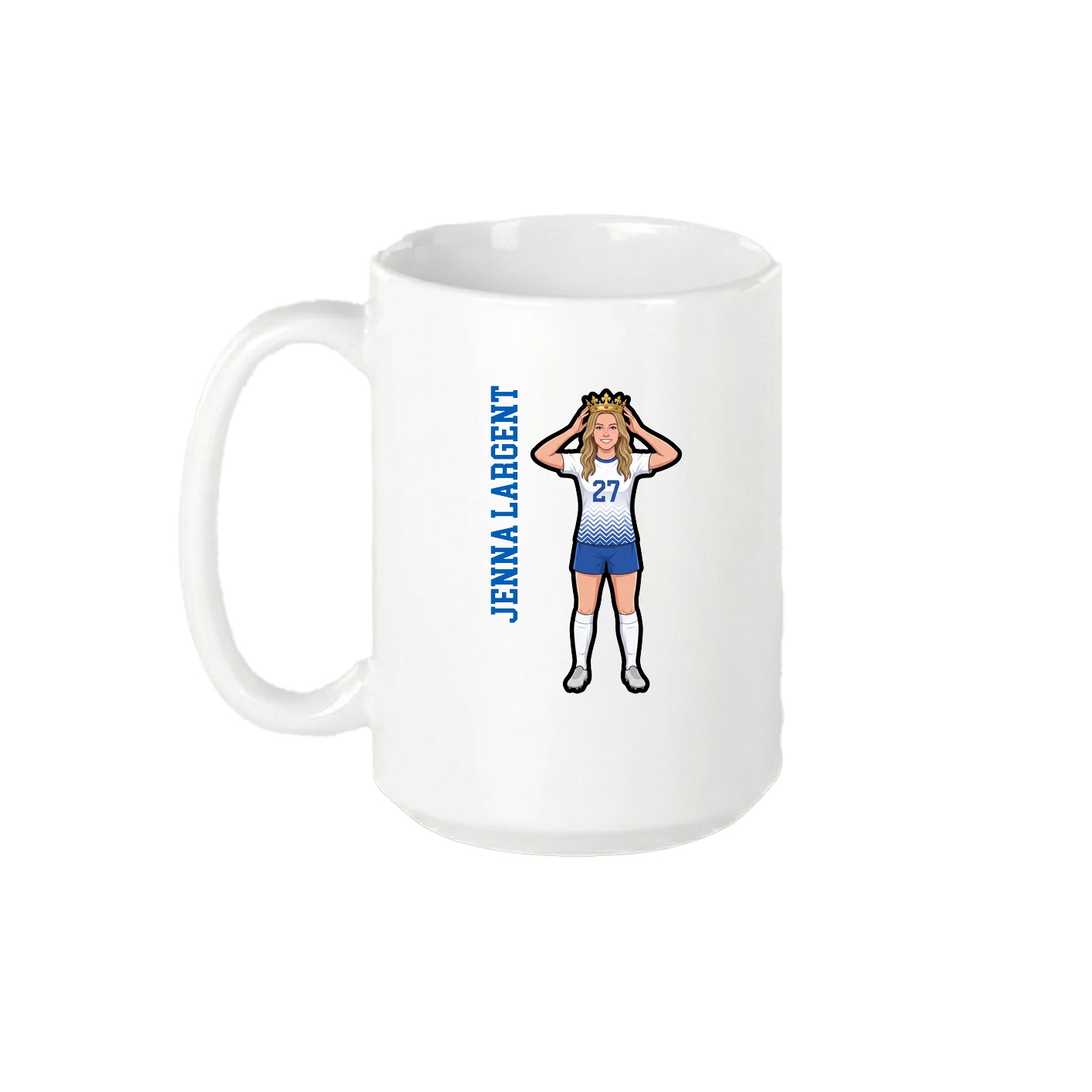 15oz Coffee Mug — Name Vertical in White
