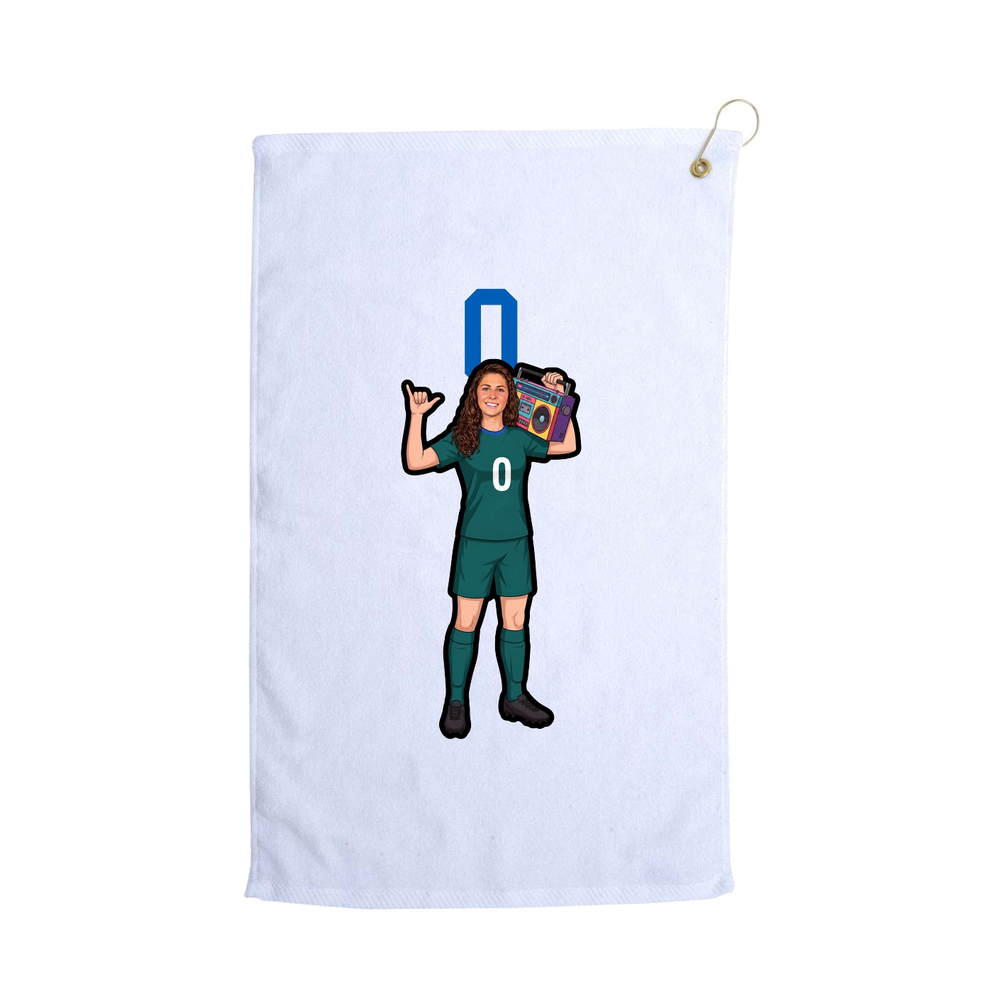 Golf Towel — Number Top in White