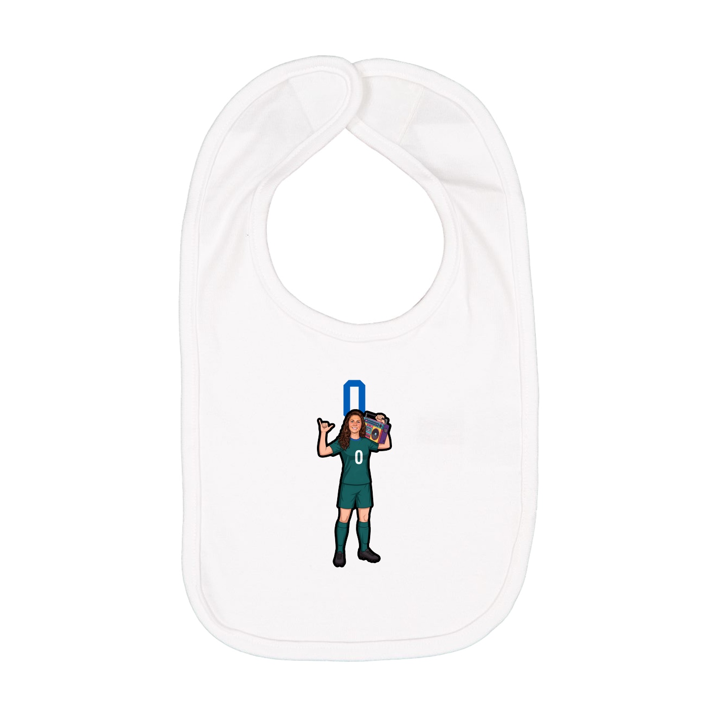 Infant Bib — Number Top in White
