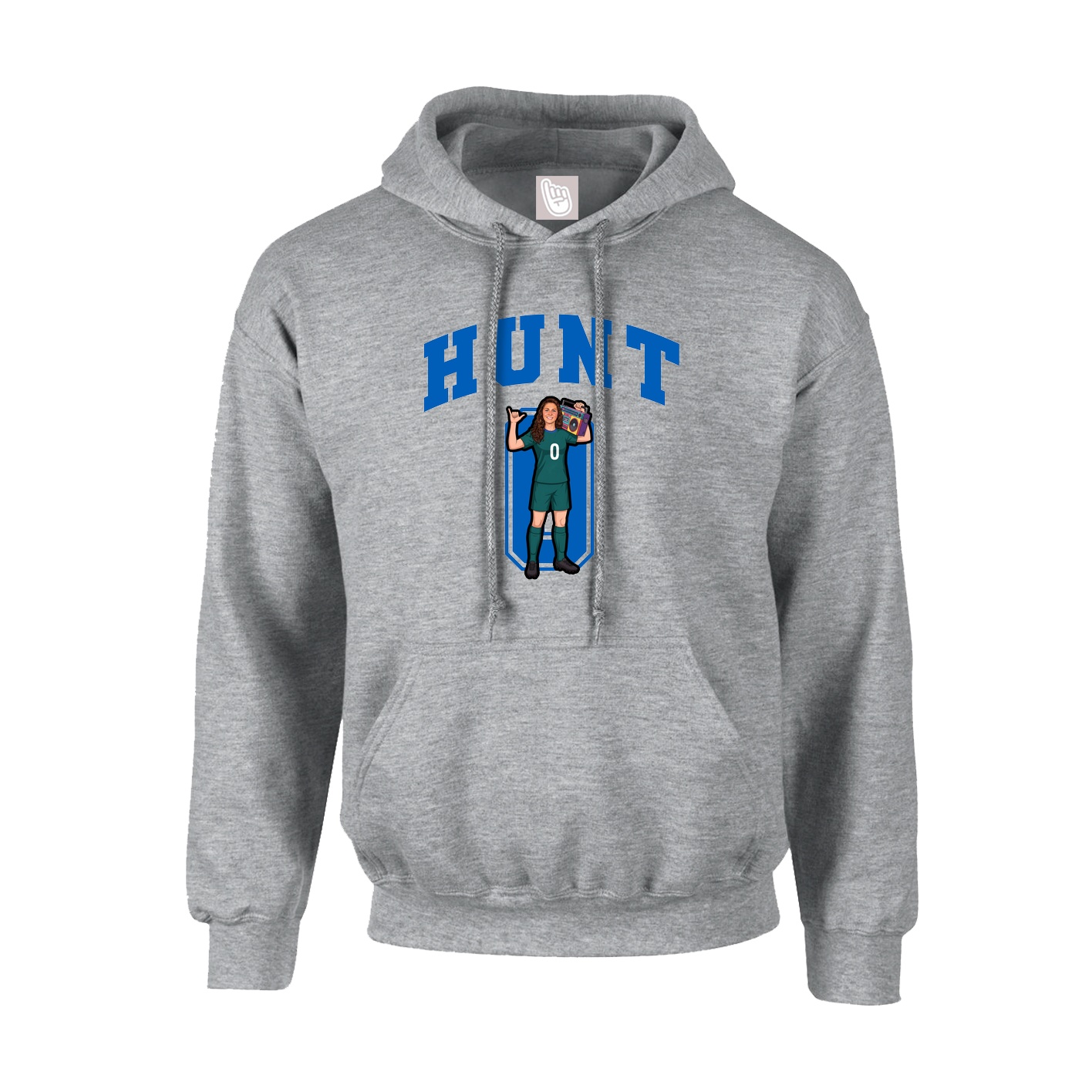 Youth Hoodie — Number in Grey