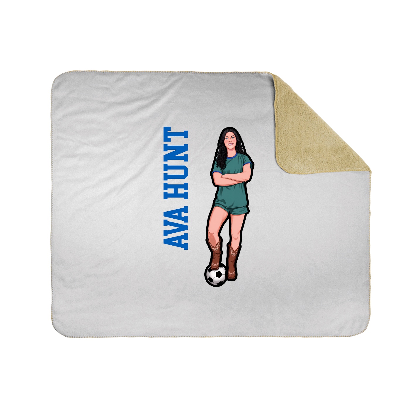 Throw Blanket — Name Vertical in White