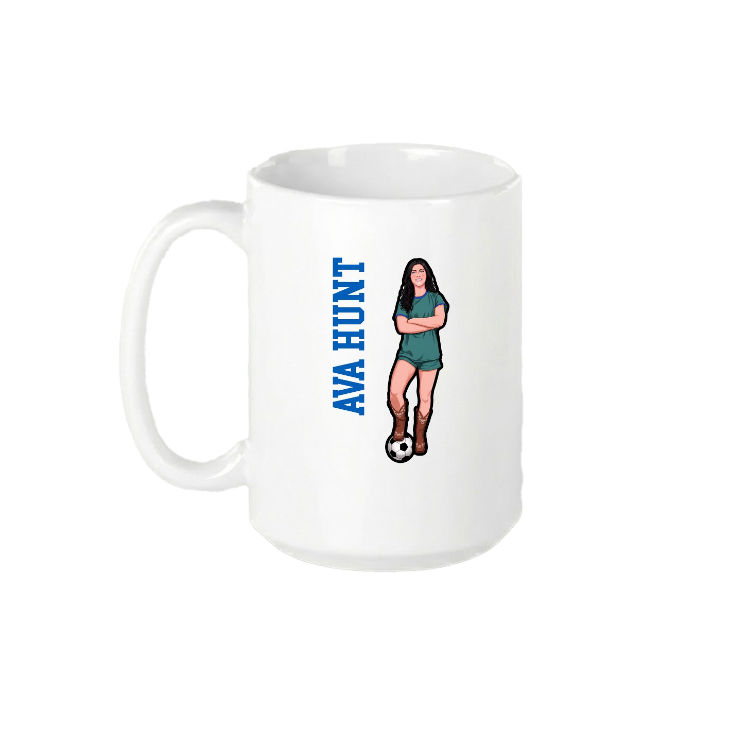 15oz Coffee Mug — Name Vertical in White