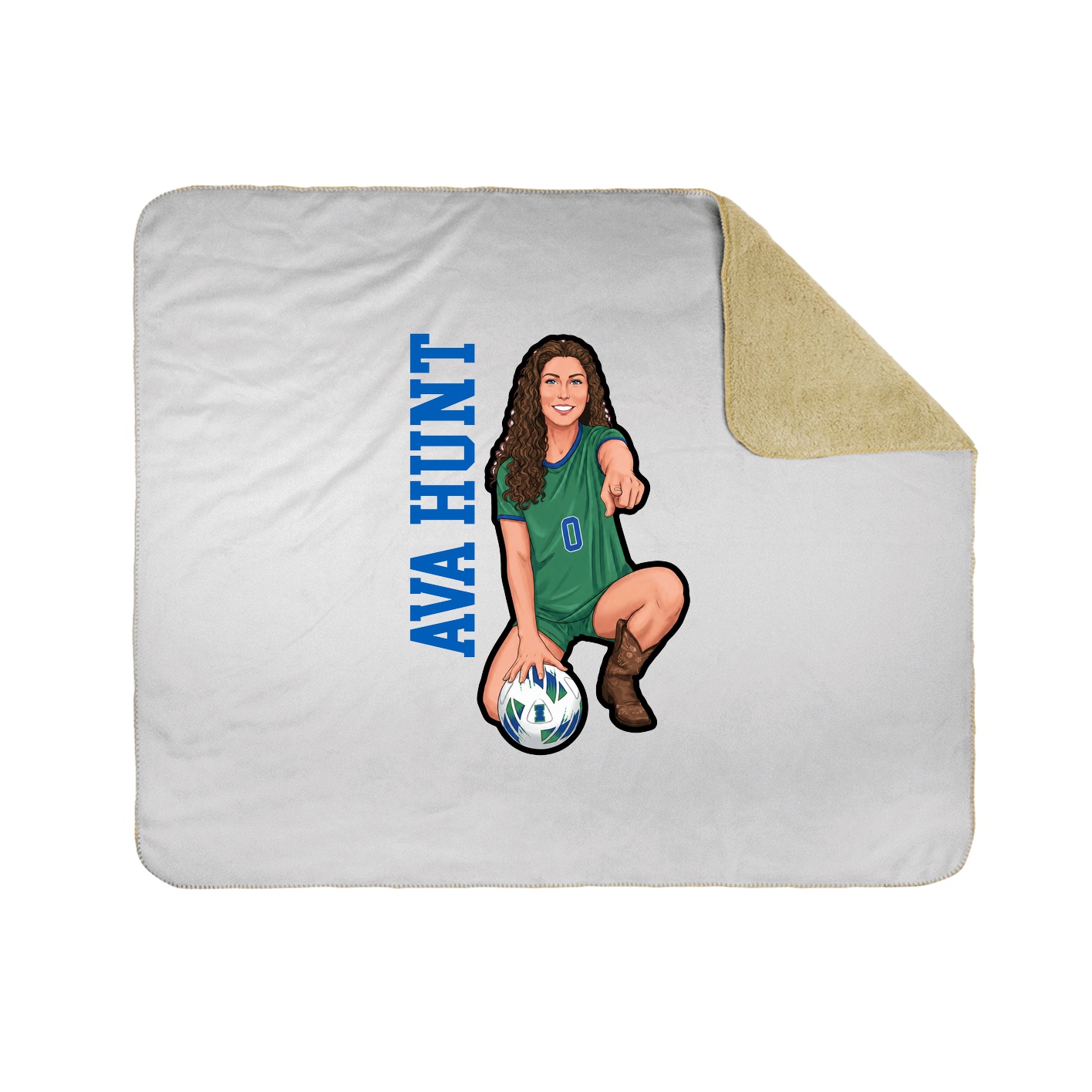 Throw Blanket — Name Vertical in White