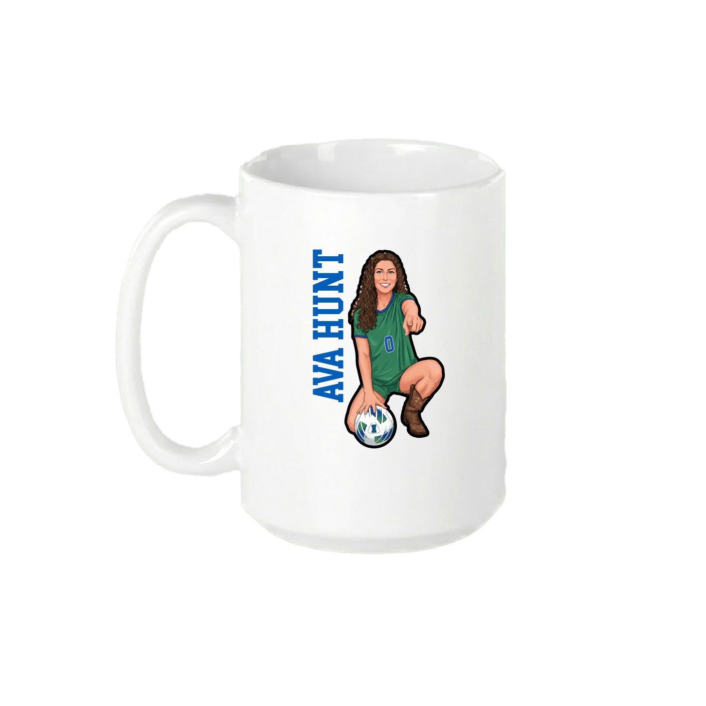 15oz Coffee Mug — Name Vertical in White