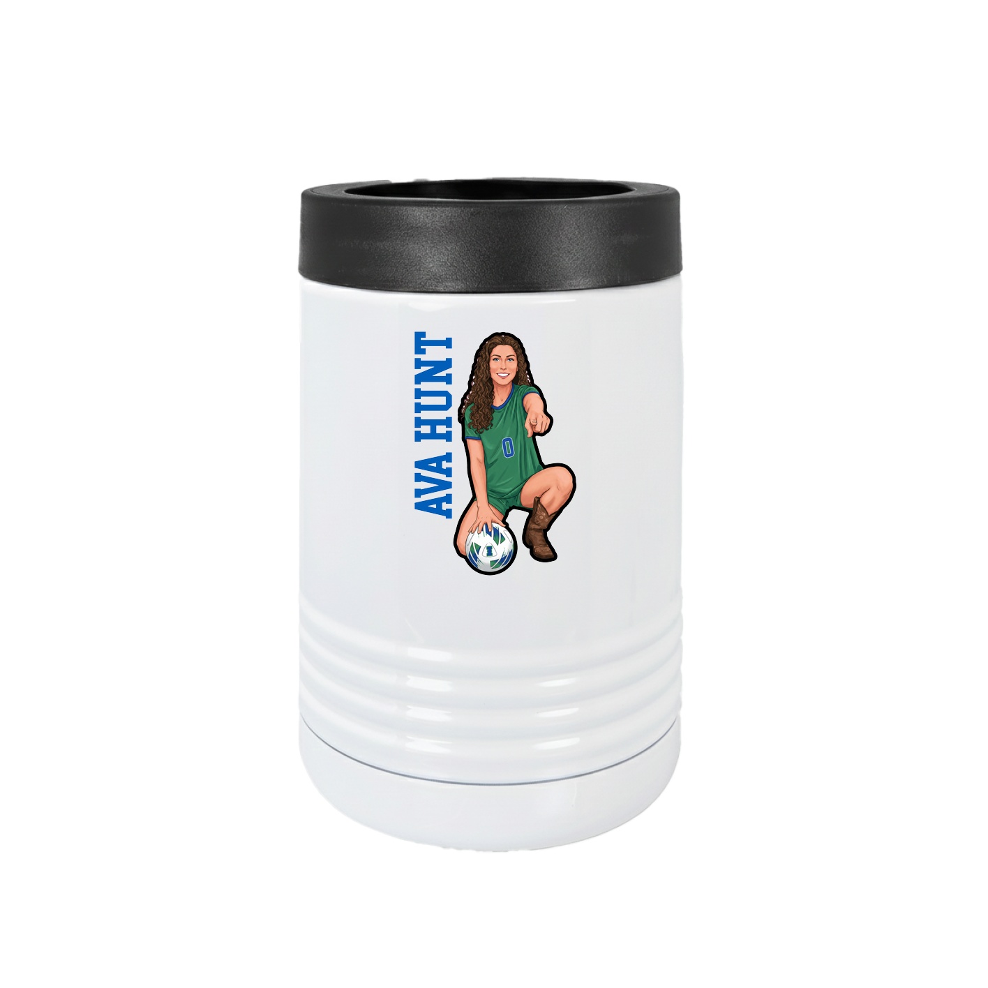 Beverage Holder — Name Vertical in White