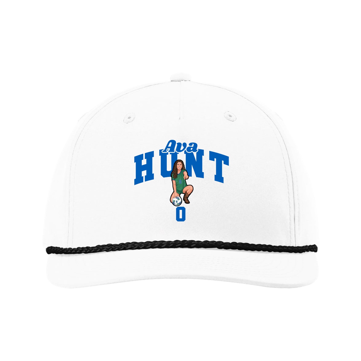 Five-Panel Classic Rope Cap — Signature Arch in White