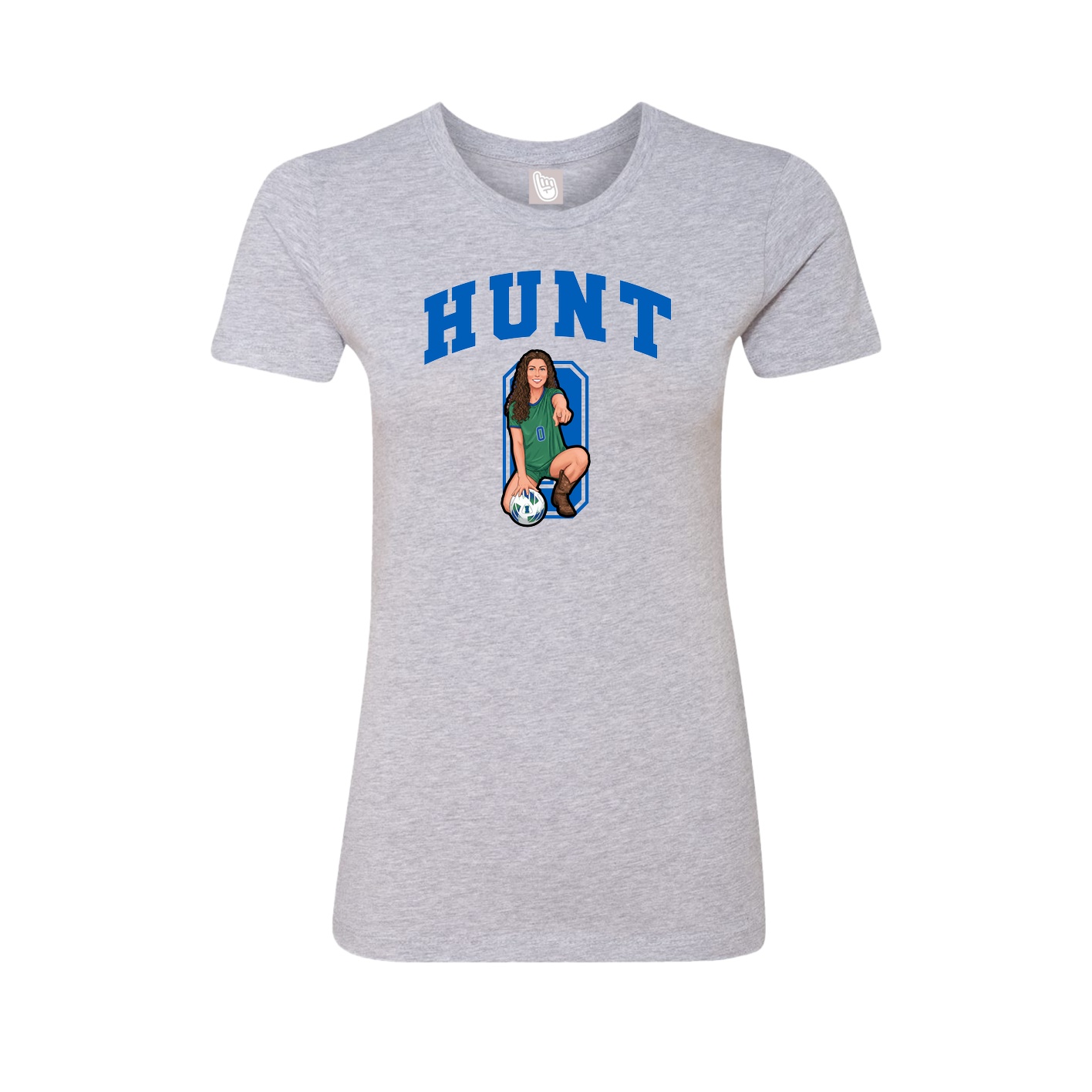 Fitted Women's Tee — Number in Grey