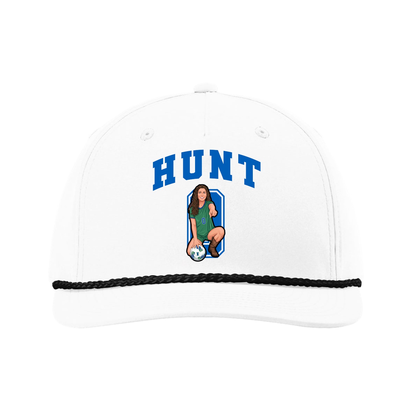 Five-Panel Classic Rope Cap — Number in White