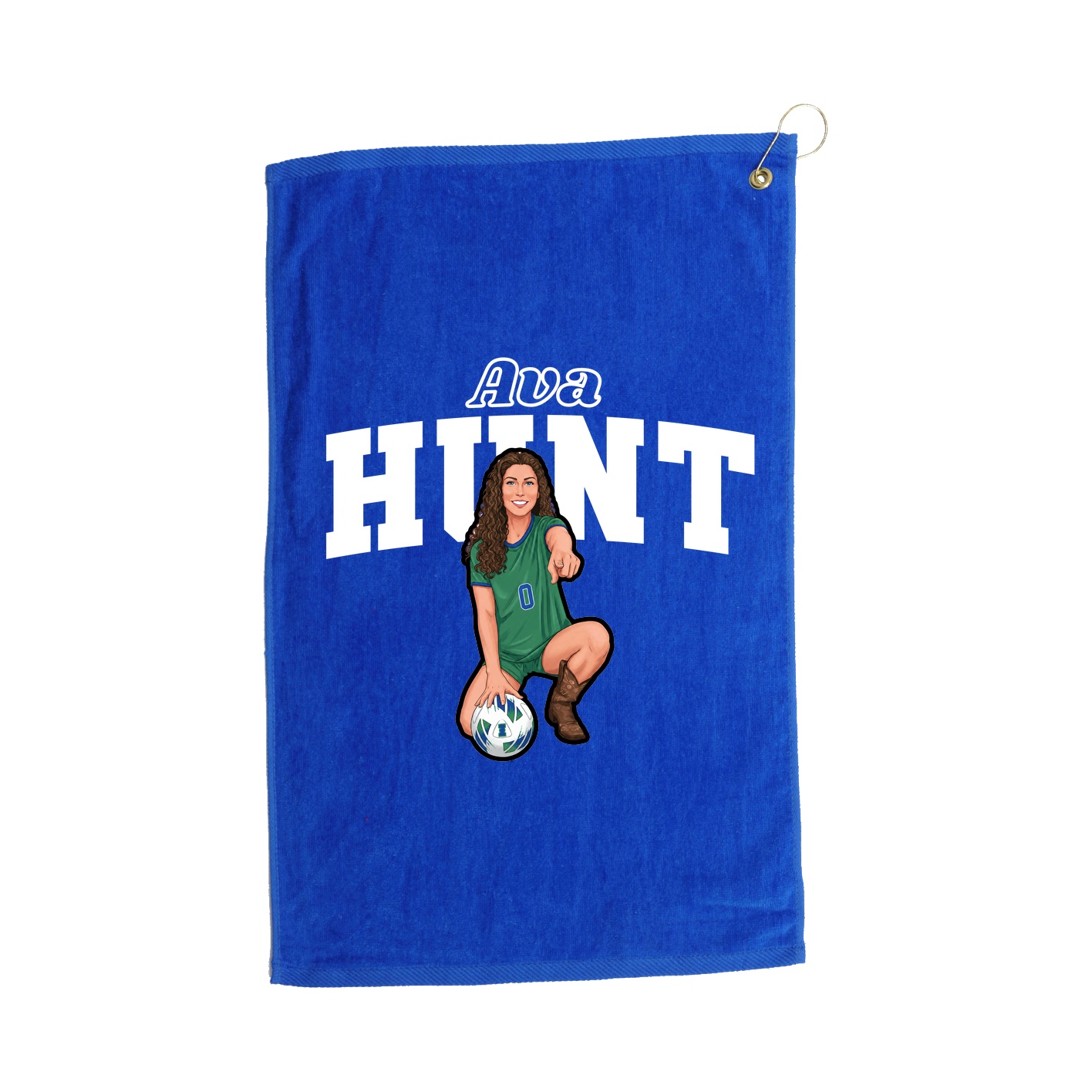Golf Towel — Name Arch in Royal