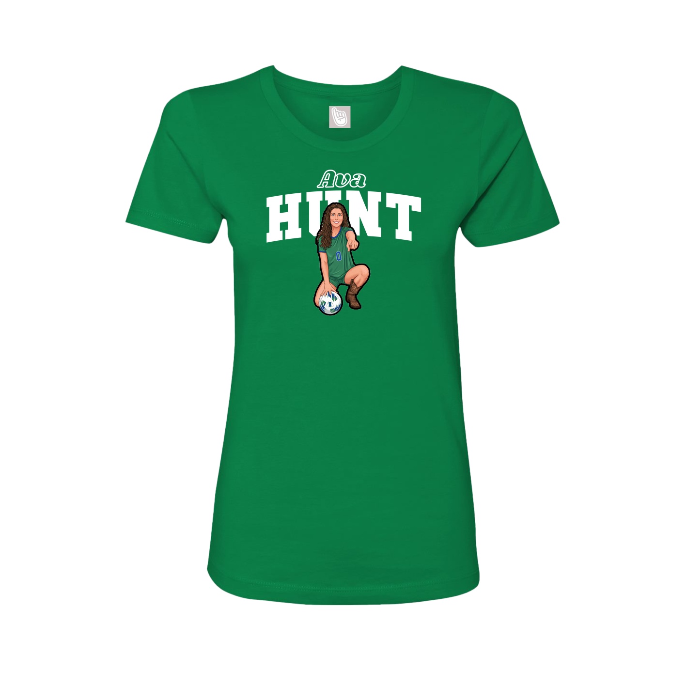 Fitted Women's Tee — Name Arch in Green