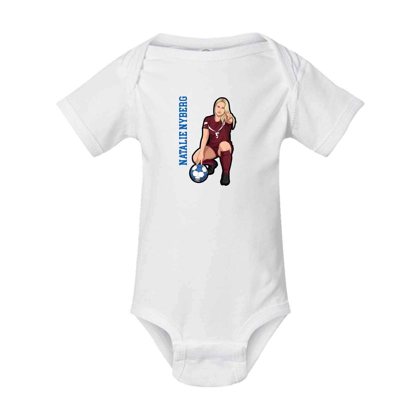 Baby Onesie — Name Vertical in White