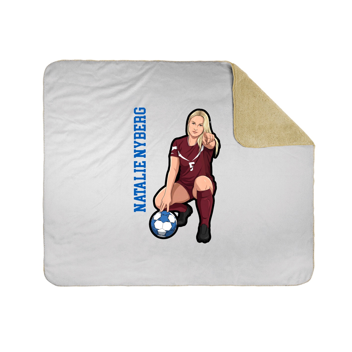 Throw Blanket — Name Vertical in White