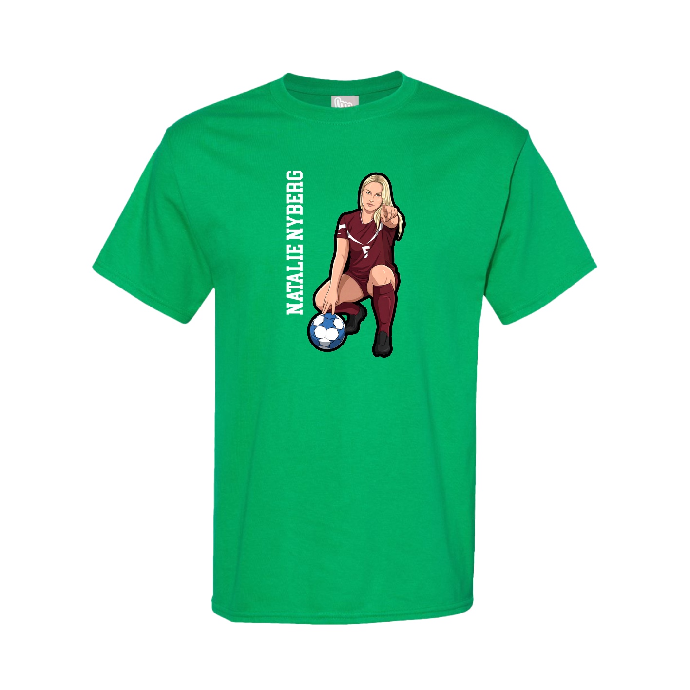 Youth Tee — Name Vertical in Green