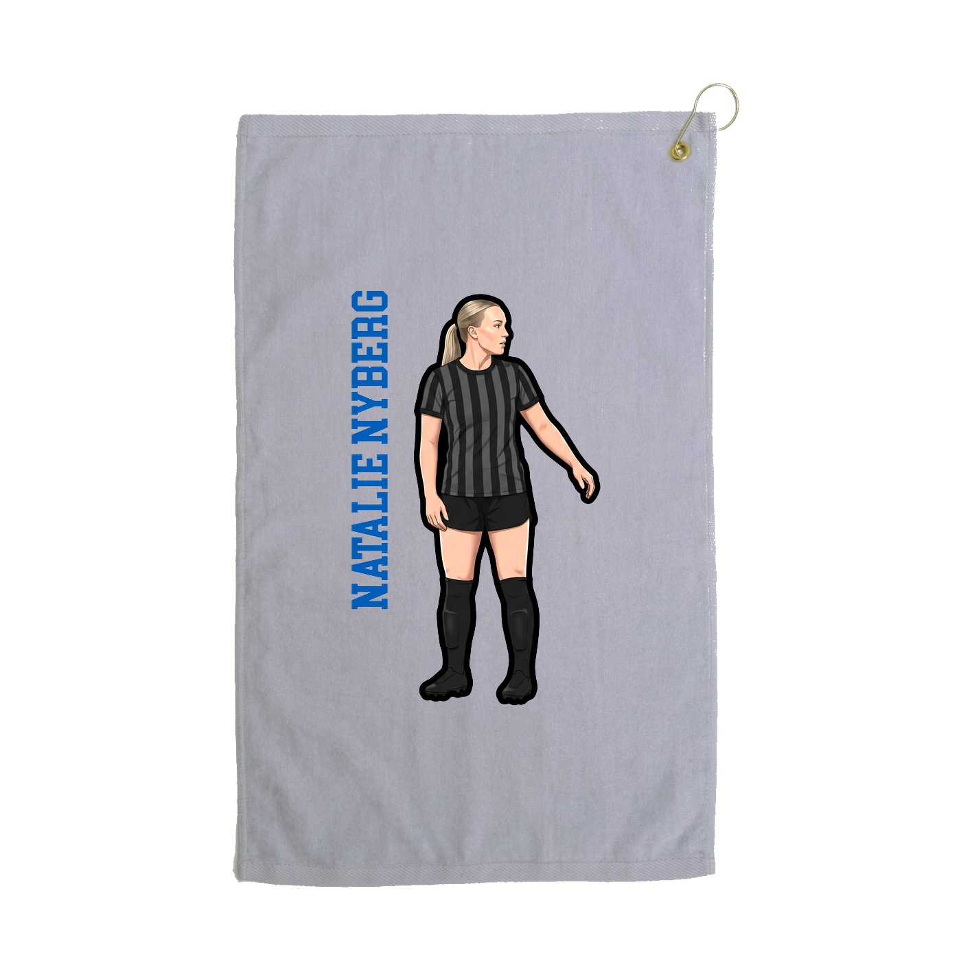 Golf Towel — Name Vertical in Grey