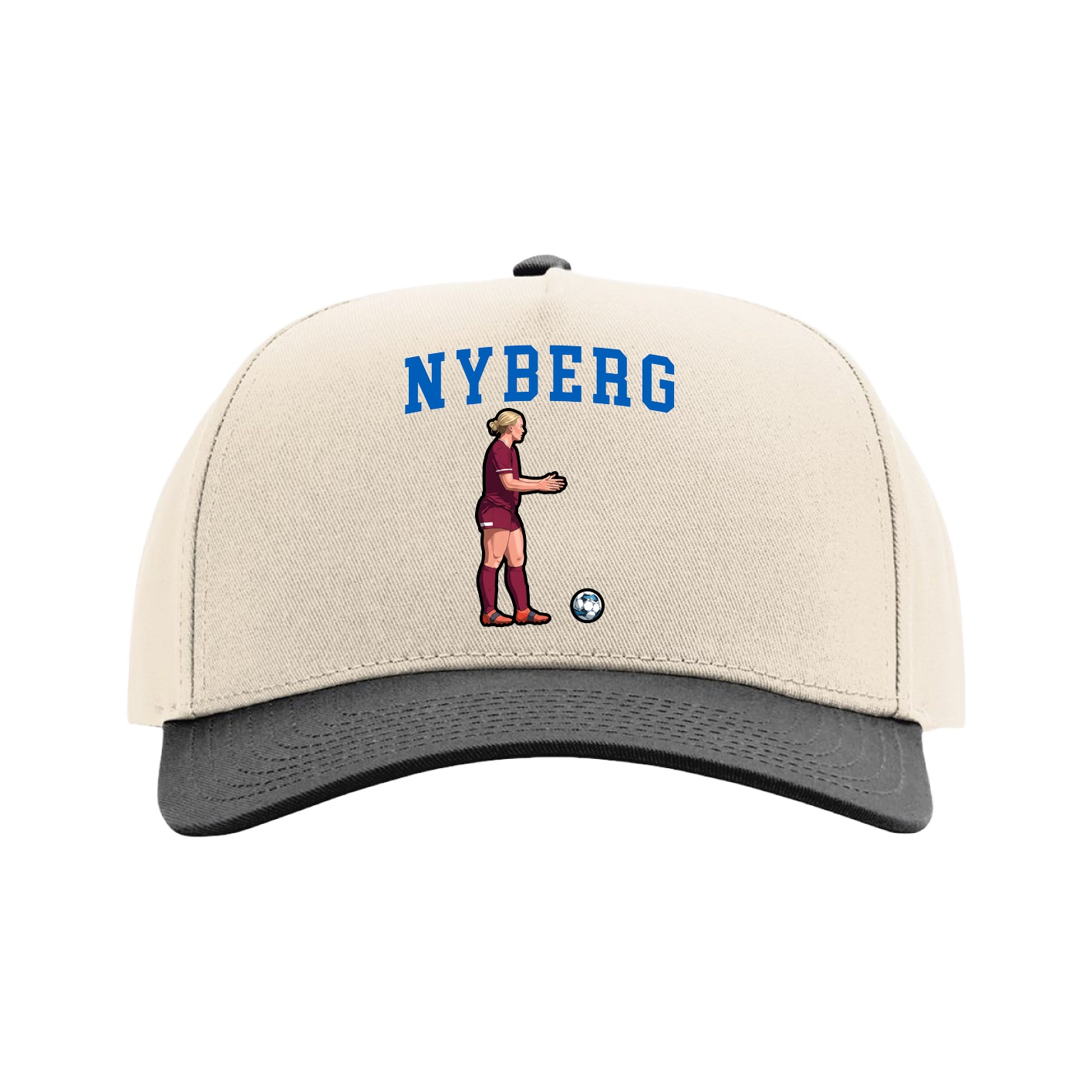 Full Fabric Five-Panel Champ Cap — Shirsey in Cream/Black