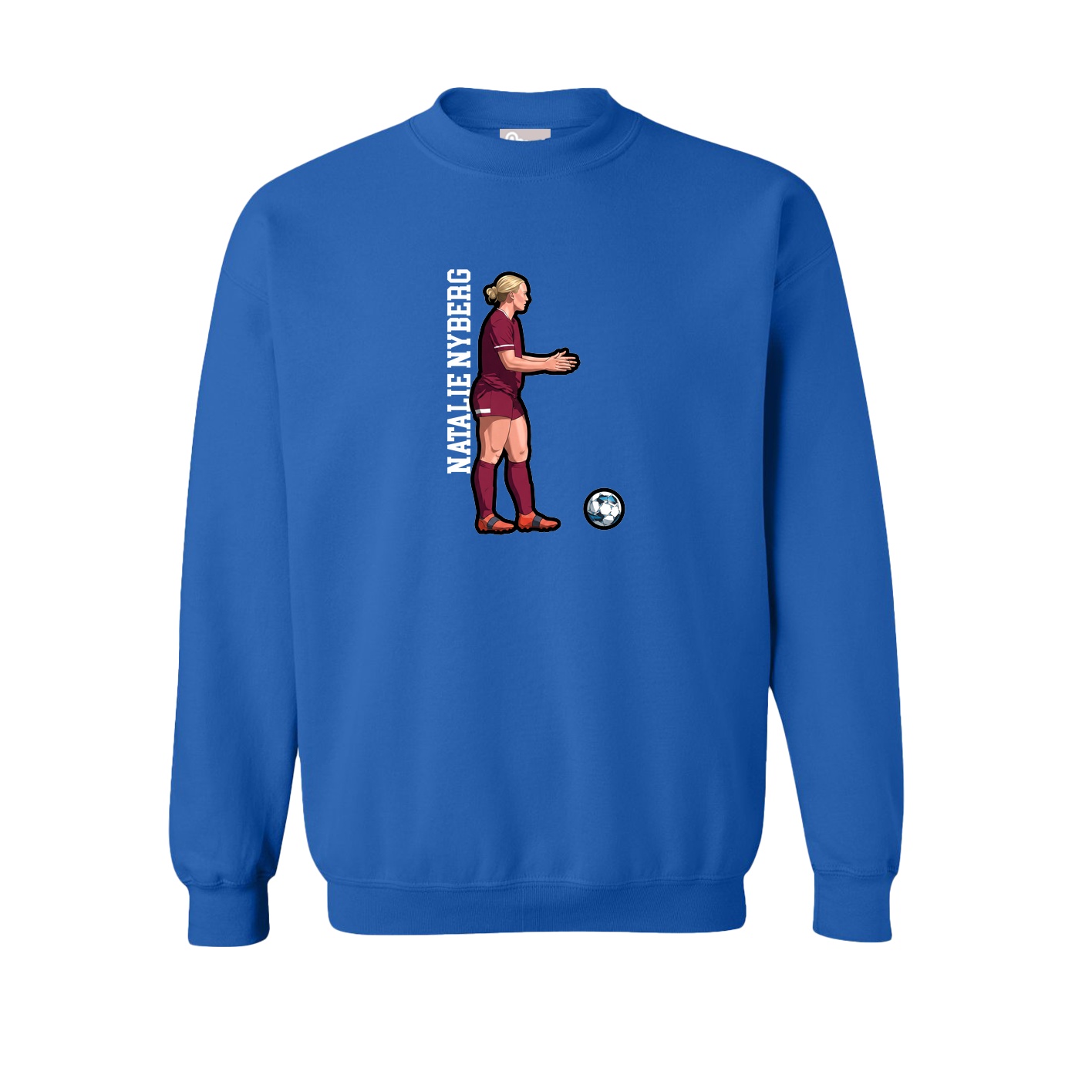 Fleece Crew — Name Vertical in Royal