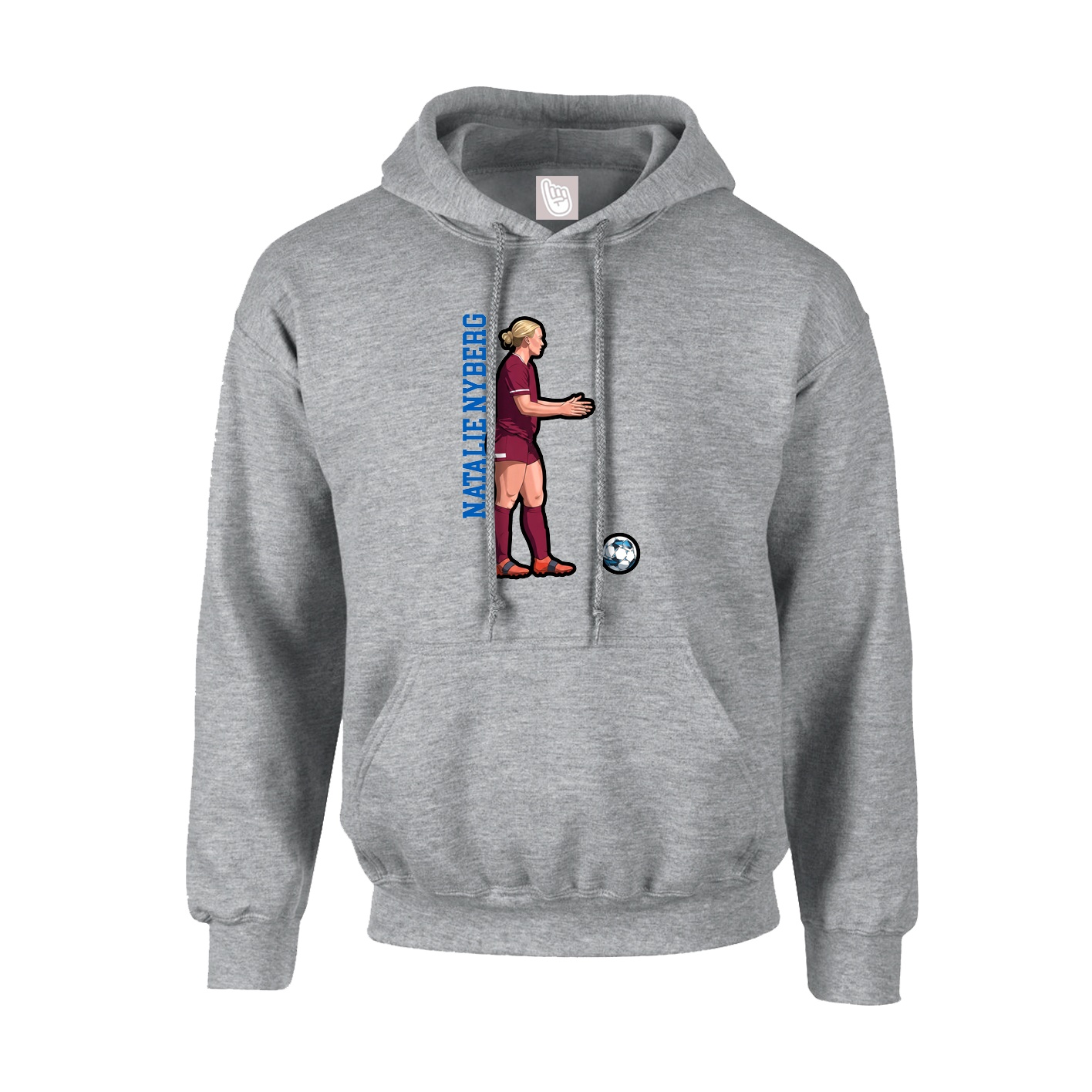 Youth Hoodie — Name Vertical in Grey
