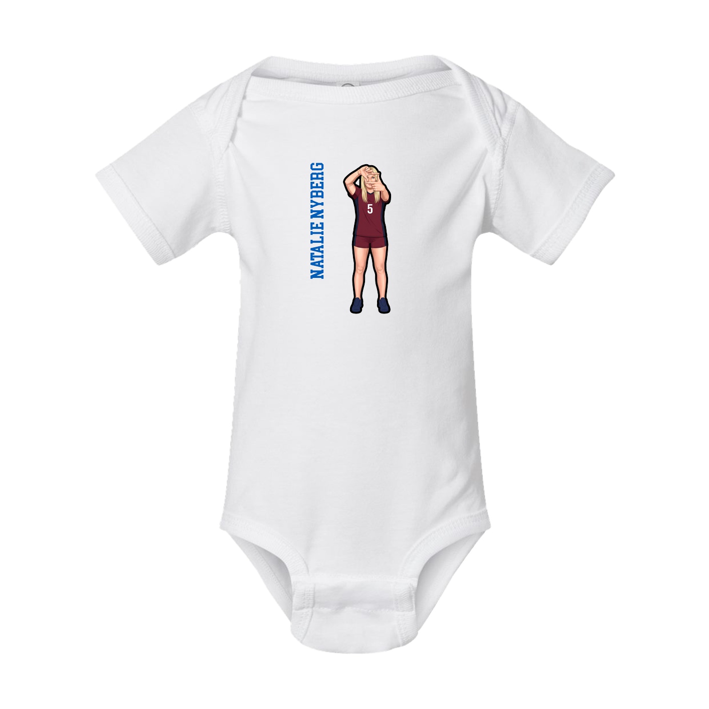 Baby Onesie — Name Vertical in White