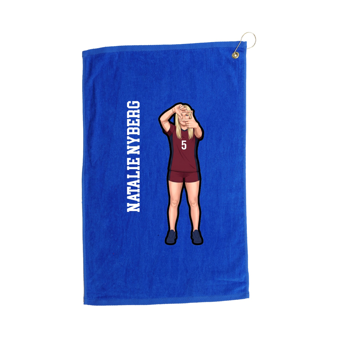 Golf Towel — Name Vertical in Royal