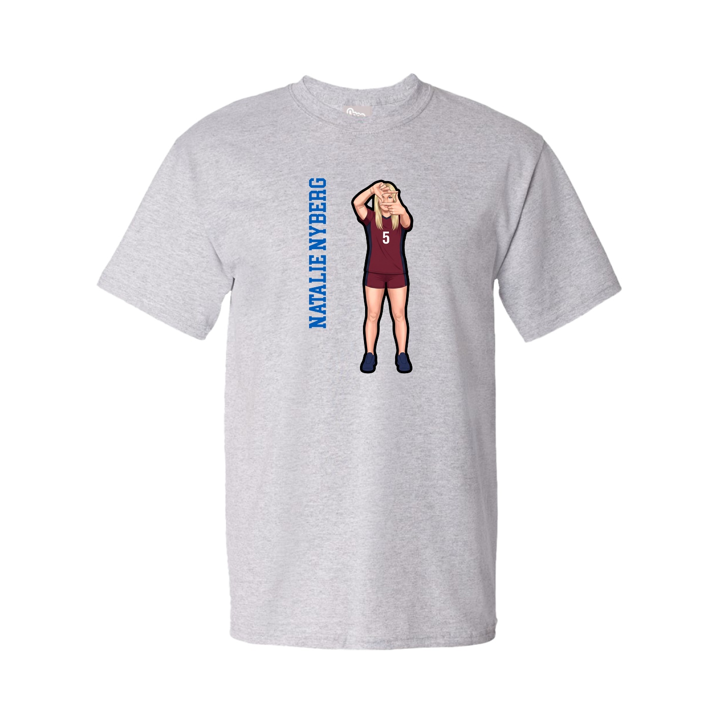 Tee — Name Vertical in Grey