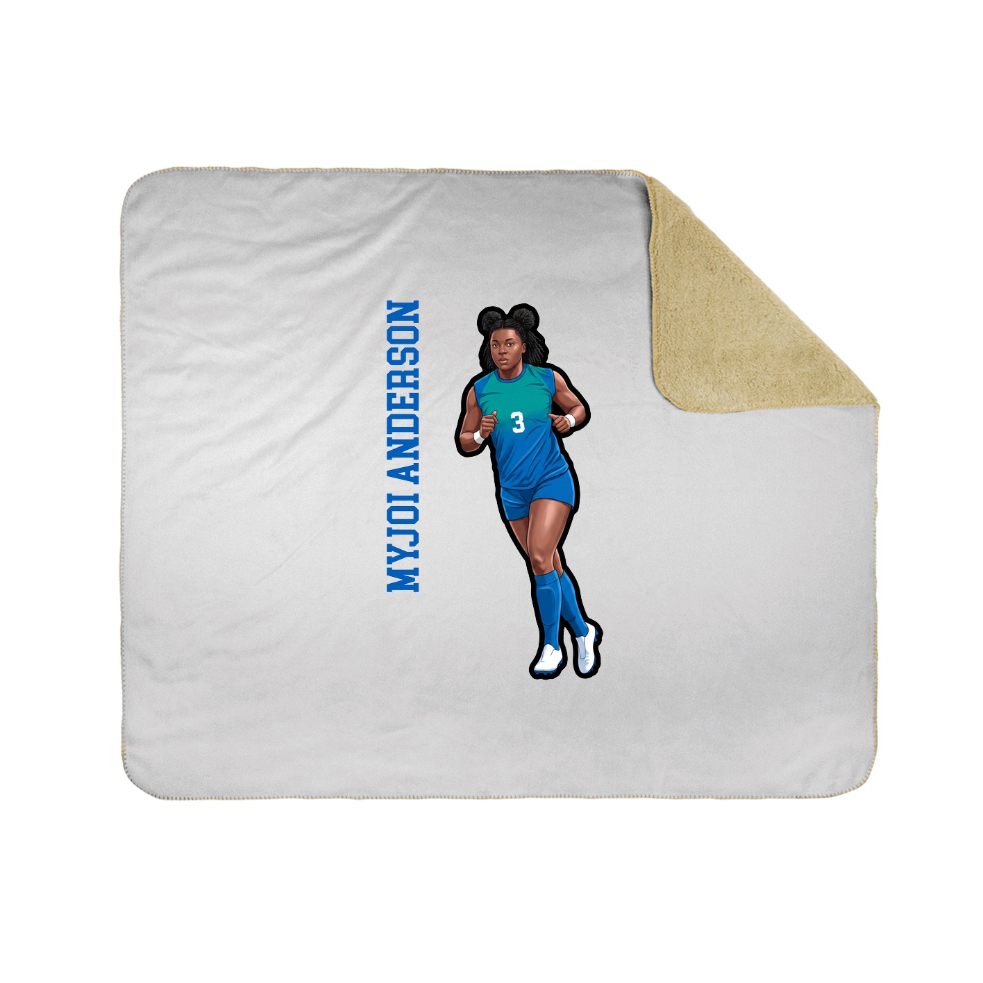 Throw Blanket — Name Vertical in White