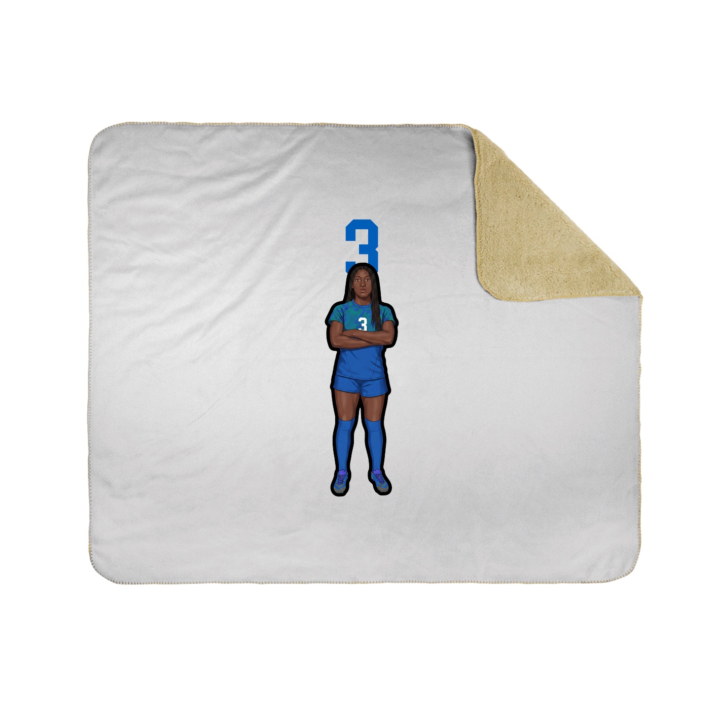 Throw Blanket — Number Top in White