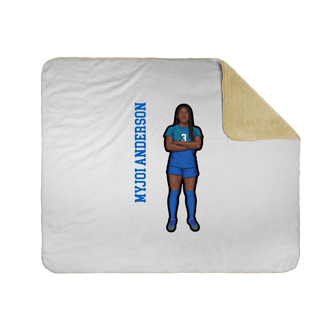 Throw Blanket — Name Vertical in White