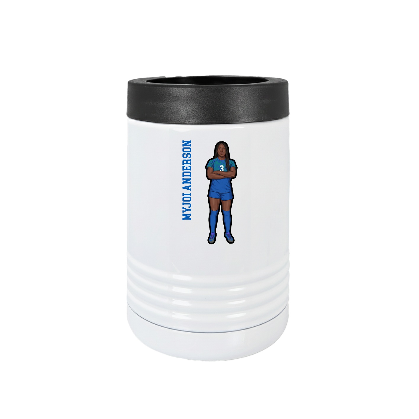 Beverage Holder — Name Vertical in White