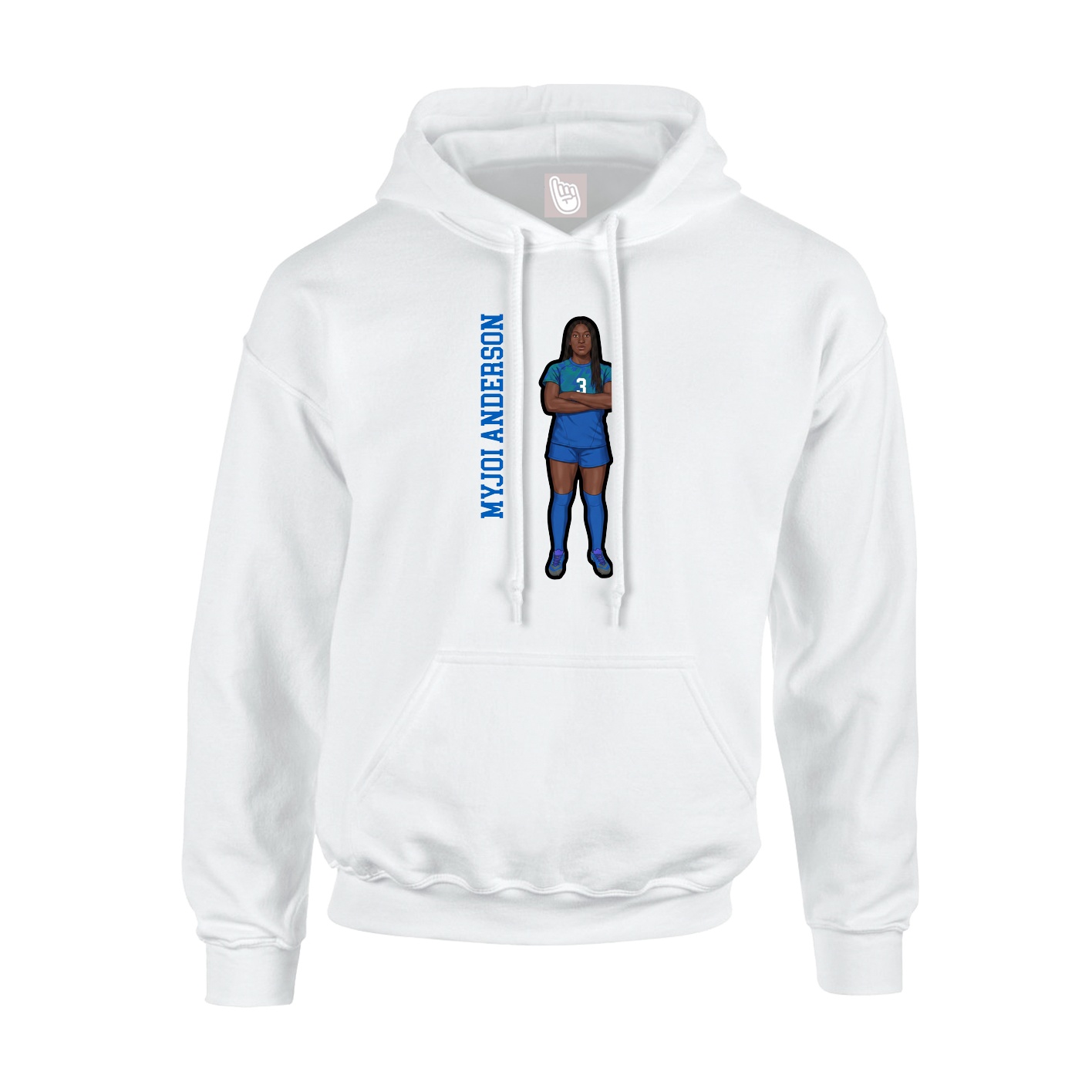 Hoodie — Name Vertical in White