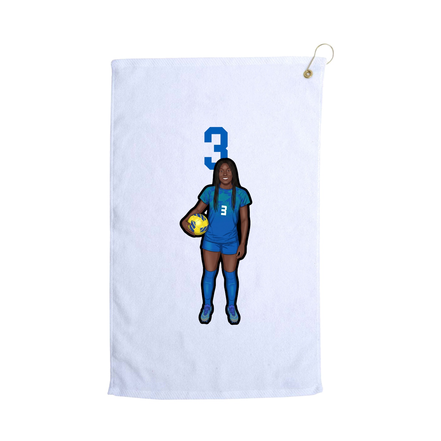 Golf Towel — Number Top in White